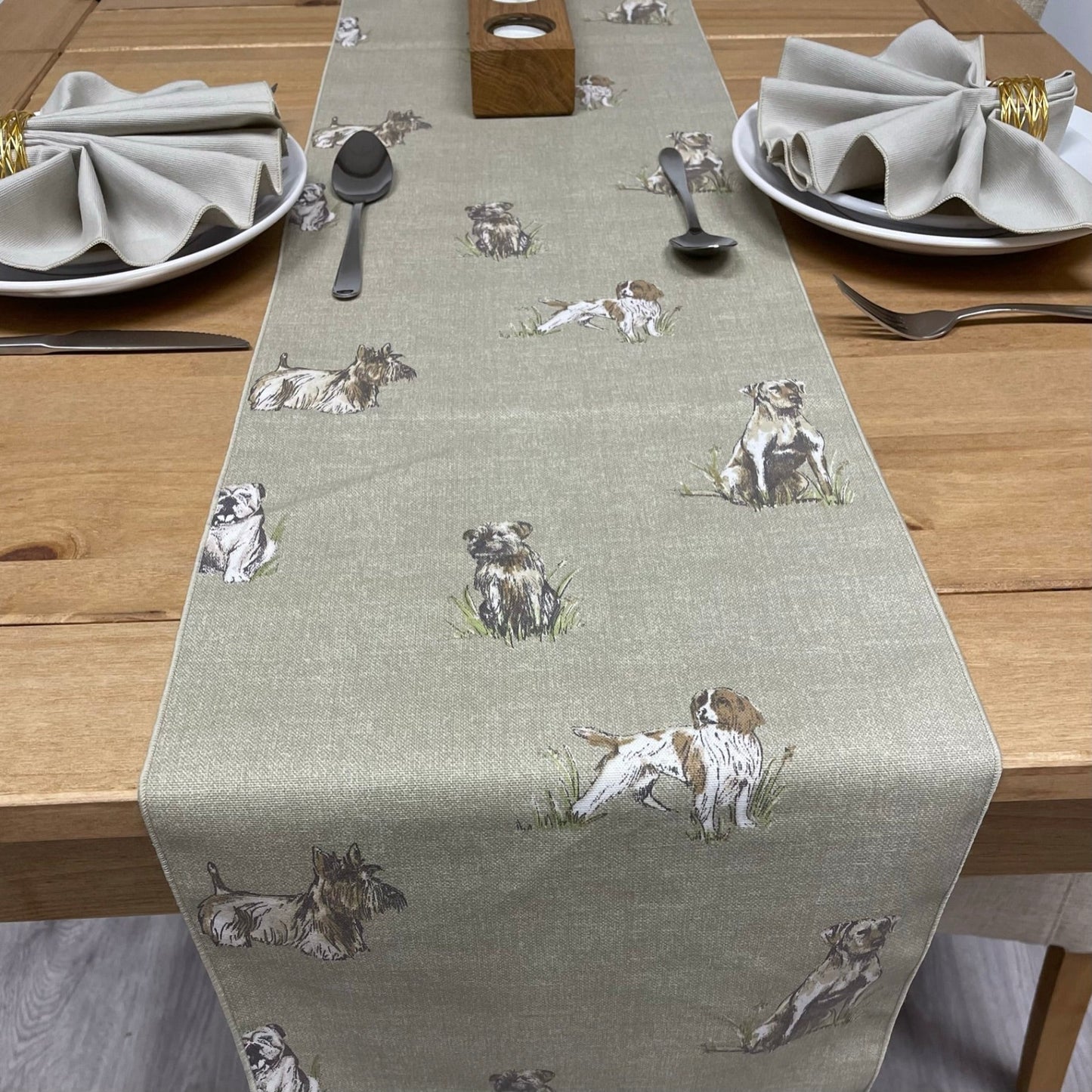 Dog Print Cotton Table Runner