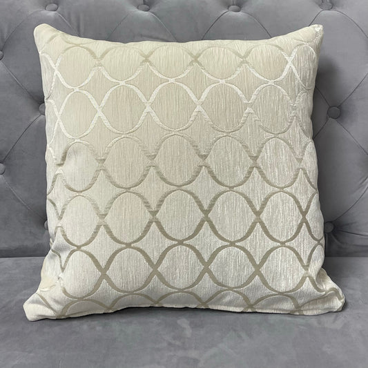 Cream Geometric Trellis Cushion Cover