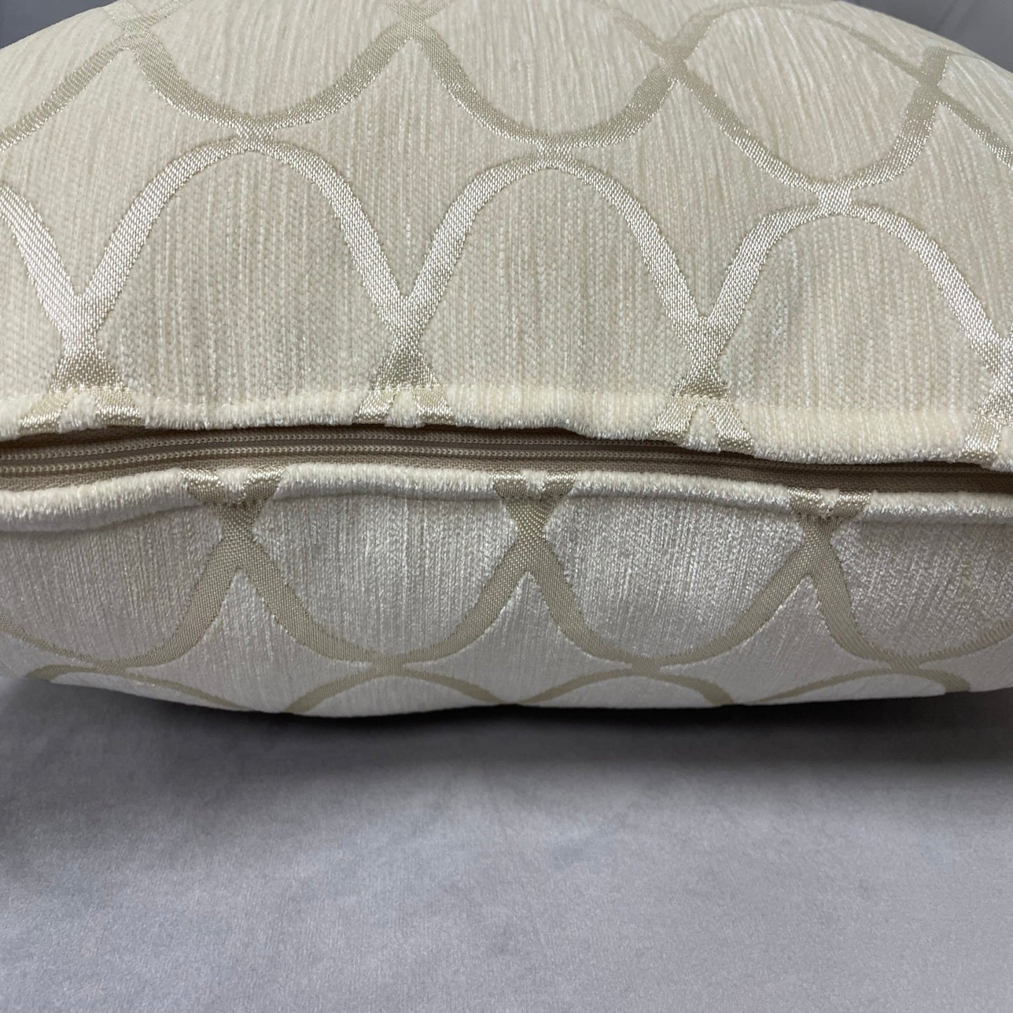 Cream Geometric Trellis Cushion Cover